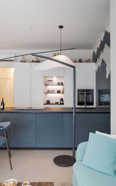 La Prua Apartament: Frokostlokale, Køkken, Stue