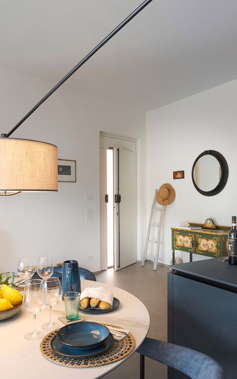 La Prua Apartament: Frokostlokale, Køkken, Stue