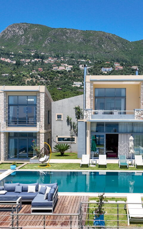 Villa Kastraki: Have, pool, Udendørs, Udvendige