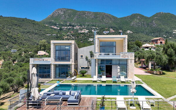 Villa Kastraki: Have, pool, Udendørs, Udvendige